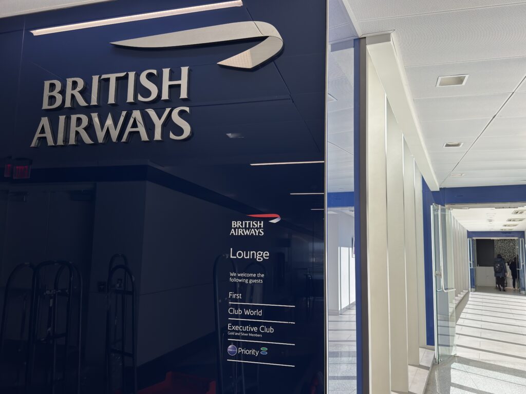 Entrance of the British Airways Lounge