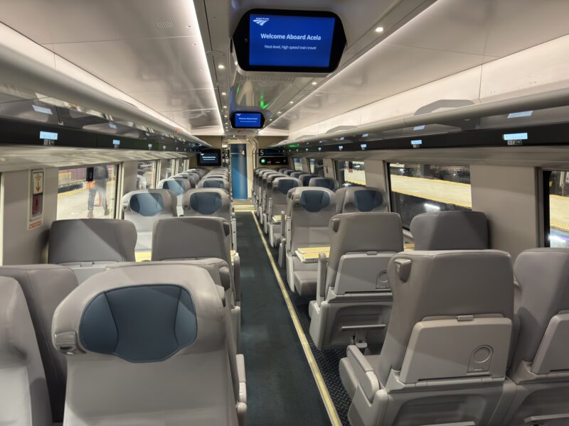 Inside Nextgen Acela business class, car 5