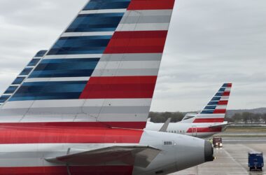 American Airlines tail at DCA airport-3